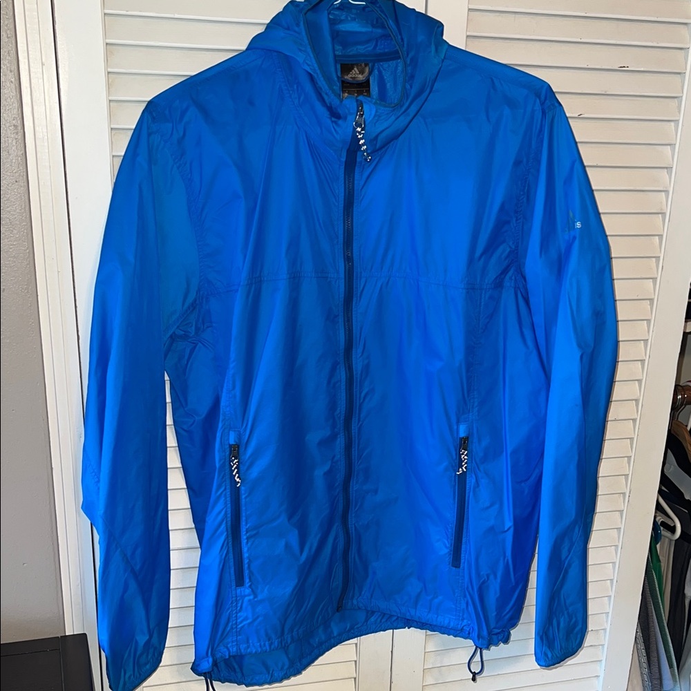 adidas Men's Vibrant Blue packable Windbreaker